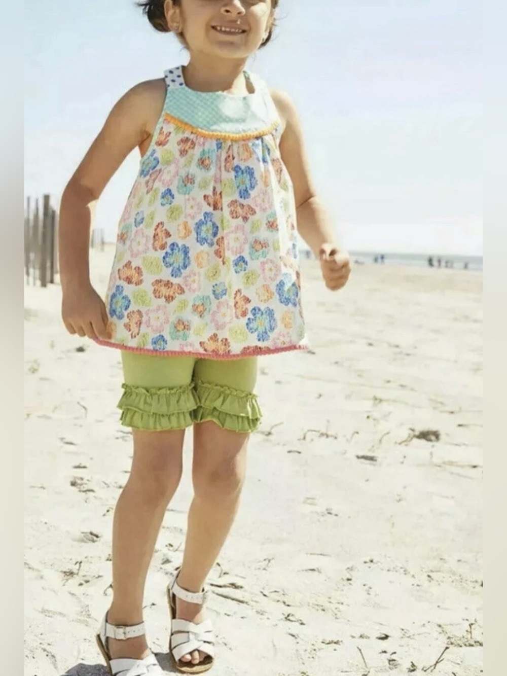 Matilda Jane Girls Brilliant Daydream Days In The Sand Gingham Tunic, Size 6